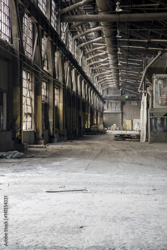 Fotografie, Obraz Moody Interior of Abandoned, Derelict Foundry in Ohio