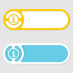 Poster - Set of two vector abstract buttons and info symbol