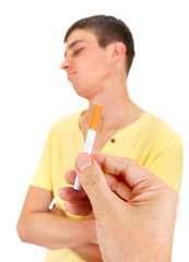 Sticker - Young Man refuse a Cigarette