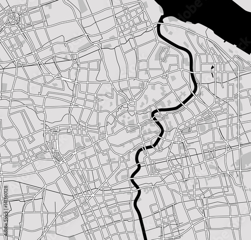 Cuadros en Lienzo Black and white scheme of the Shanghai; China