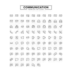 Communication line icon set