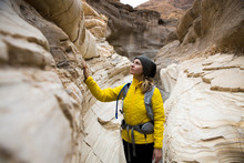 Trekker Taking In Sights, Death Valley National Park, California, US
