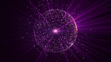 Poster - abstract background with circular shape formed of small particles. light ray effect, uhd 4k 3840x216