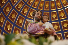Joseph Is A Figure In The Gospels, The Husband Of Mary, Mother Of Jesus, And Is Venerated. This Saint Joseph Is In The St.Joshep Church At Ayutthaya, Thailand.It's Publish Place.