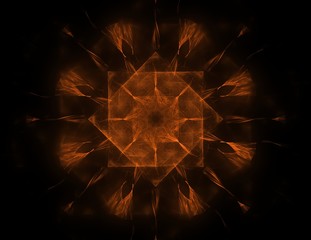 Fototapete - Multicolored abstract computer generated fractal mandala background