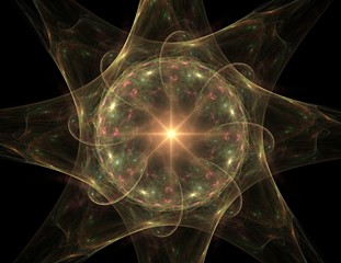 Aufkleber - particles of abstract fractal forms on the subject of nuclear physics science and graphic design. ge