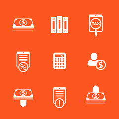 Poster - Bookkeeping, finance icons set, banking, payments, accounting, documents