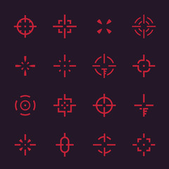 Wall Mural - crosshairs set, vector elements for interfaces on dark