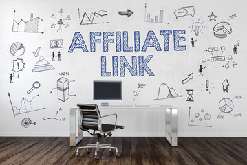 Poster - AFFILIATE LINK | Desk in an office with symbols