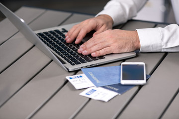 Wall Mural - Young Man Using Laptop Concept