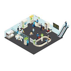 Poster - Airport Interior Isometric Concept