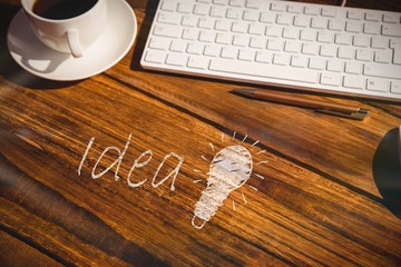 Poster - Composite image of close-up of glowing bulb