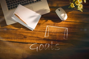Poster - Composite image of digitally generated image of goal post