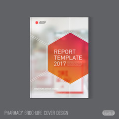 Wall Mural - Pharmaceutical brochure cover template.