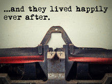 Vintage Typewriter They Lived Happily Ever After Text