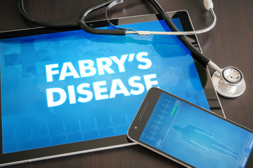 Wall Mural - Fabry's disease (neurological disorder) diagnosis medical concept on tablet screen with stethoscope