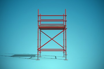 Sticker - Composite image of three dimension image of red scaffold frame