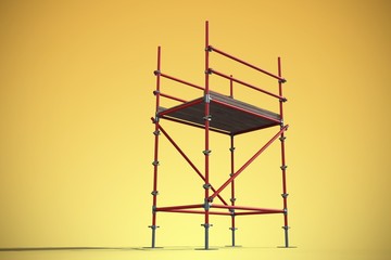 Poster - composite image of 3d image of red scaffold frame