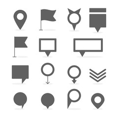 Poster - map marker and pin collection set vector illustration