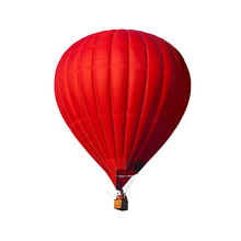 Red Air Balloon Isolated On White With Alpha Channel And Work Path, Perfect For Digital Composition