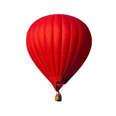 red air balloon isolated on white with alpha channel and work path, perfect for digital composition