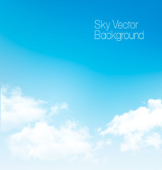 Aufkleber - Vector blue sky panorama with transparent clouds.