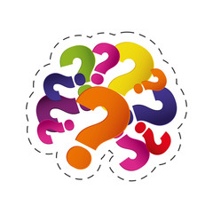 Poster - brain question mark image vector illustration eps 10