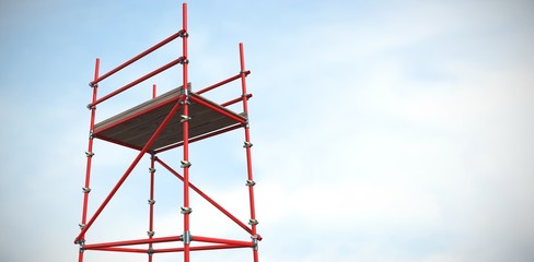 Poster - Composite image of three dimensional image of red scaffolding 3d