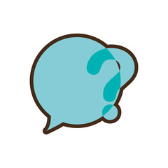 Poster - question mark round bubble speech image vector illustration eps 10