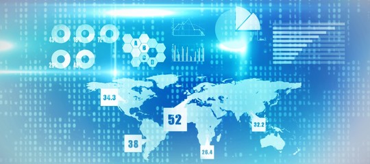 Poster - Composite image of global technology background
