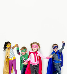 Wall Mural - Superhero Kids Friendship Smiling Happiness Playful Togetherness