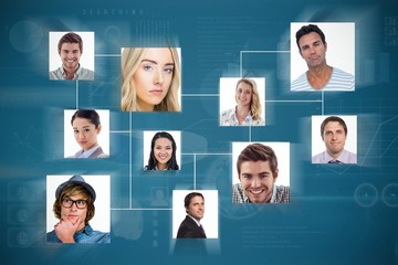 Poster - composite image of portrait of people against white background