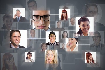 Poster - Composite image of connection between people