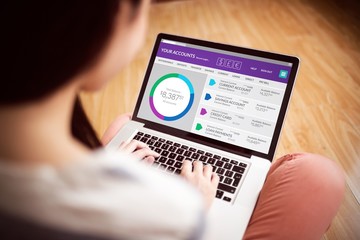 Poster - Composite image of graphic image of bank account web site