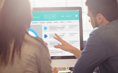Poster - composite image of graphic image of bank account web site