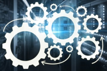 Poster - Composite image of graphic image of gears 3d