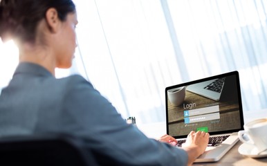 Poster - Composite image of close-up of login page