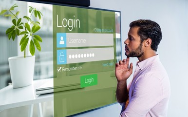 Poster - Composite image of close-up of login page