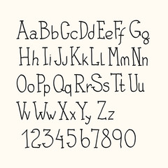 Poster - Hand drawn alphabet letters with numbers