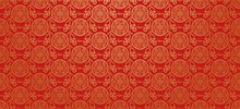 Red Background. Chinese And Japanese Style. Vector Illustration