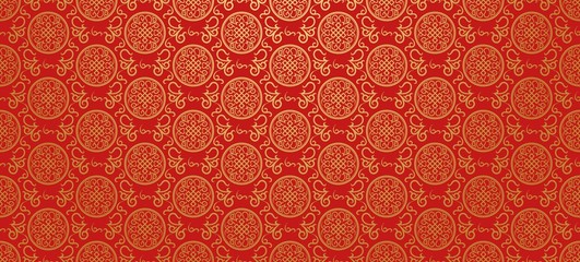 Wall Mural - Red background. Chinese and Japanese style. Vector illustration