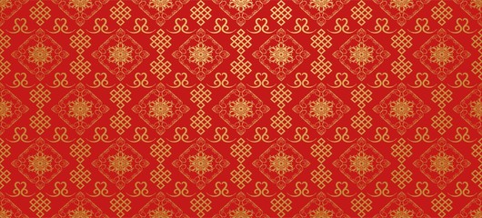 Wall Mural - Red background. Chinese and Japanese style. Vector art