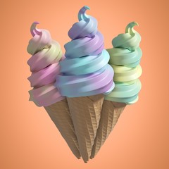 Poster - Composite image of 3d composite image of ice creams