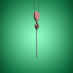 Poster - Composite image of studio shoot of a crane lifting hook