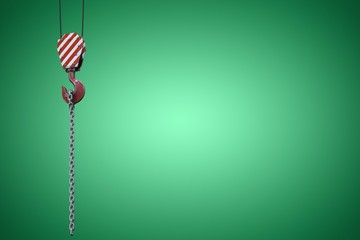 Poster - Composite image of studio shoot of a crane lifting hook