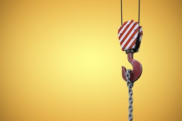 Poster - Composite image of studio shoot of a crane lifting hook