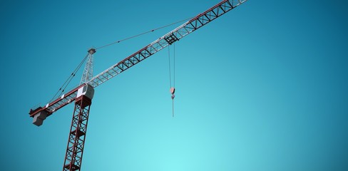 Poster - Composite image of studio shoot of a crane 