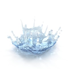 Wall Mural - water splash with ripple isolated on white. 3D illustration