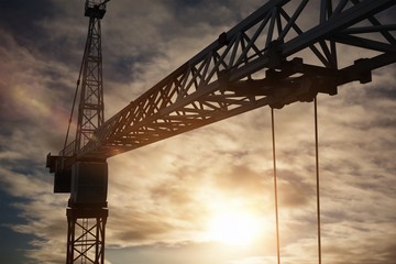 Sticker - Composite image of studio shoot of a crane 