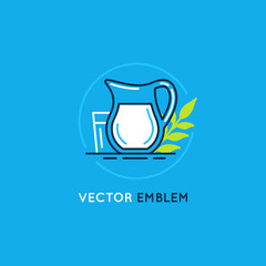 Poster - Milk and dairy product - emblem for food and drink packaging